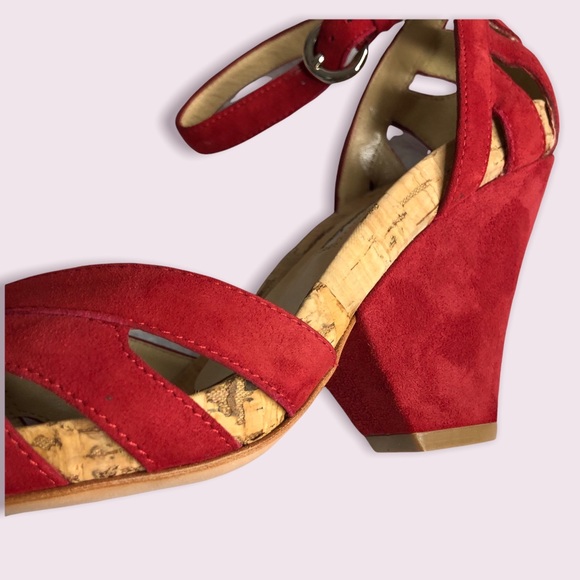 VIA SPIGA Retro 40's Red Shoes Sz. 7 Sandals - Picture 4 of 11